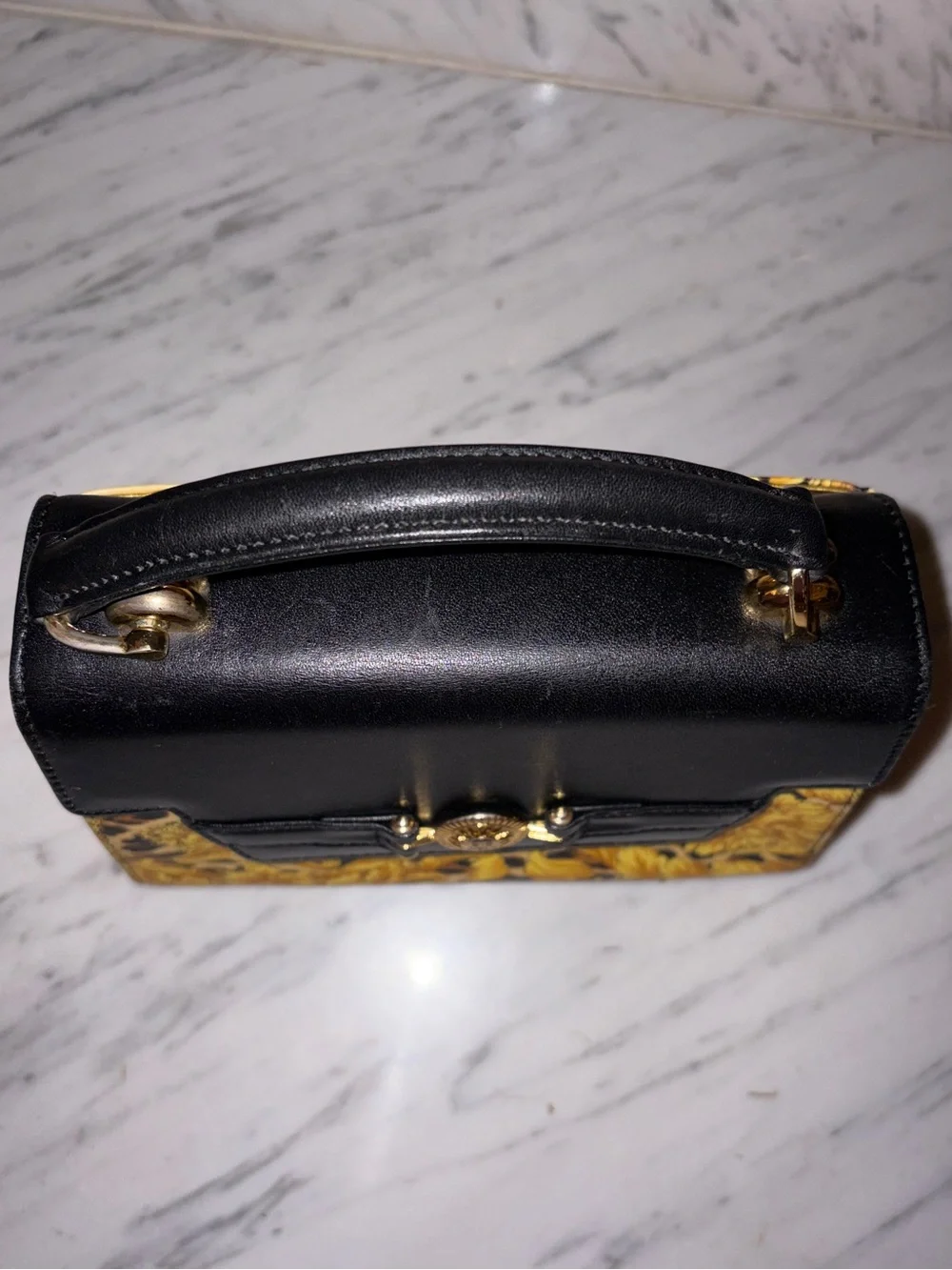 Versace Baroque Kelly Top Handle Flap 2way Crossbody Bag 1VER822K and Wallet Set - Picture 7 of 16